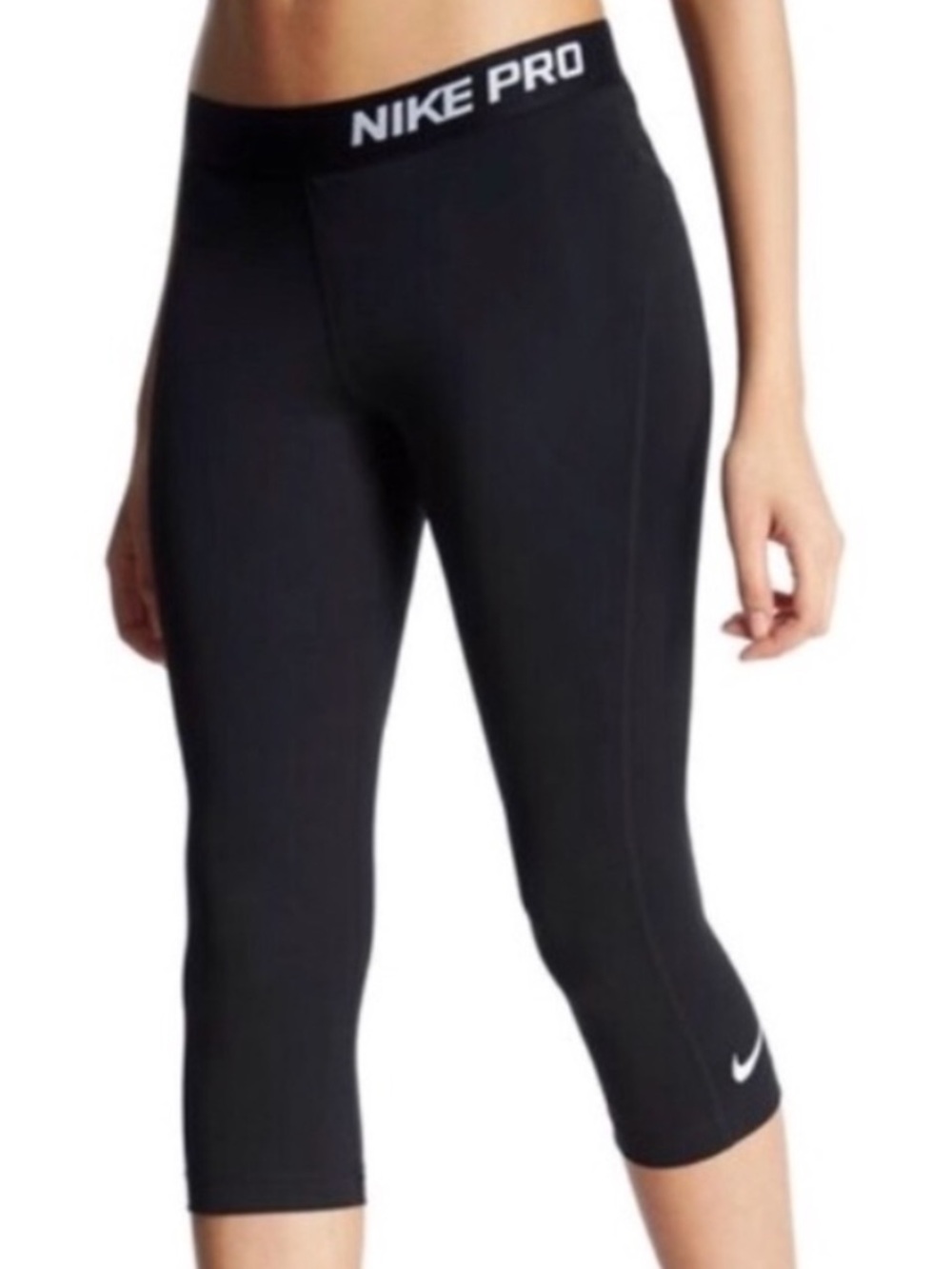 Nike Pro Combat Women's Black Compression Capri Leggings Size Large